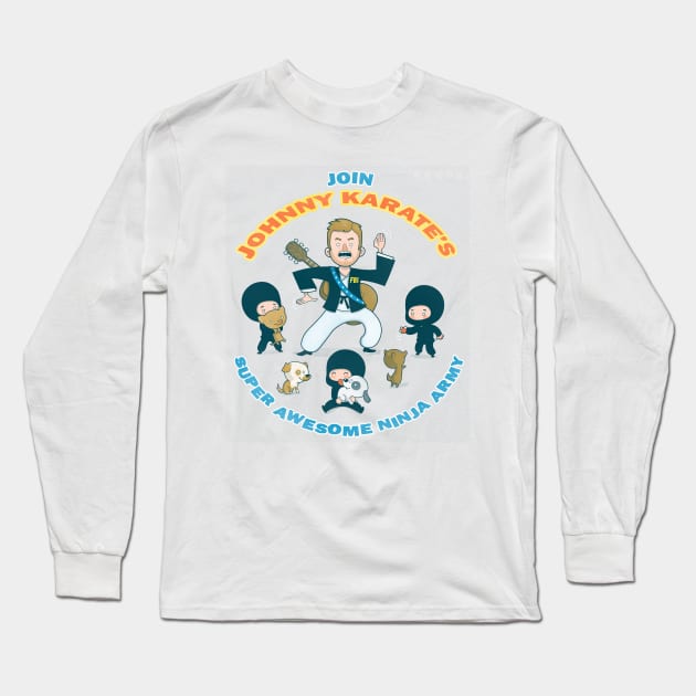 Super Awesome Ninja Army Long Sleeve T-Shirt by Queenmob